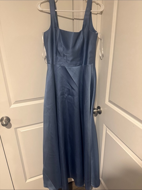 Dessy Collection Dresses & Skirts - Dessy Collection Dusty Blue Satin Maxi Dress
